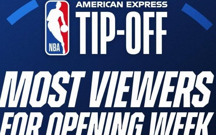 官方:NBA2025赛季揭幕周观众人数创十五年新高