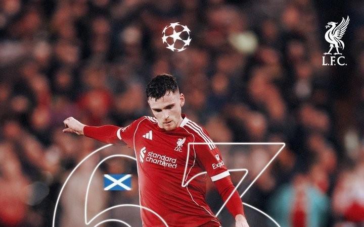 63场，罗伯逊成为92年改制后欧冠出场次数最多的苏格兰球员