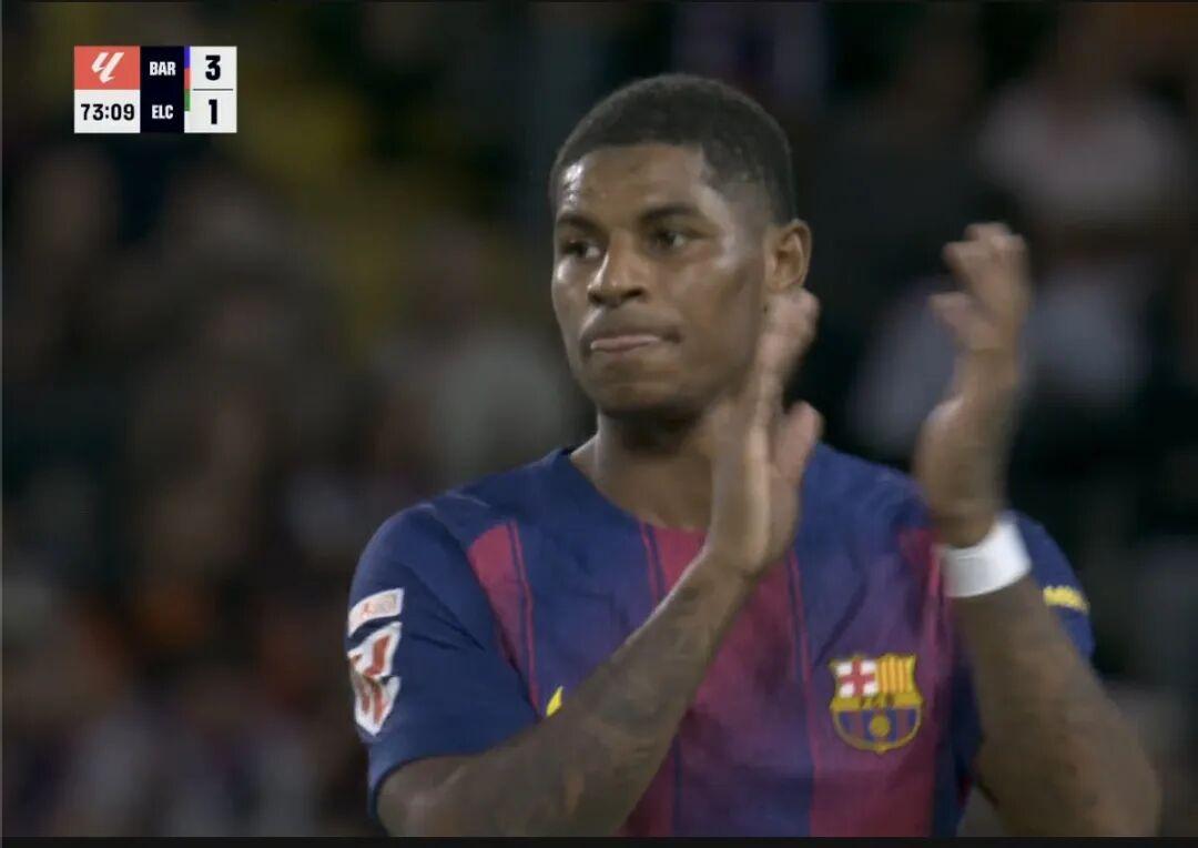 巴萨曼联开谈买断拉什福德！破门获全场起立鼓掌致敬，14场6球7助