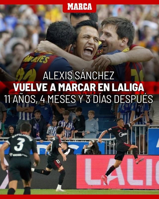 梦回巴萨!36岁桑切斯时隔11年4月零3天再次在西甲破门