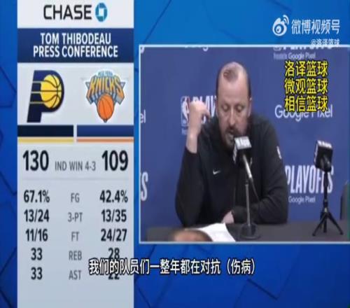 锡伯杜：很失望被淘汰，伤病一次次打击我们，我们的球员很棒，他们已倾其所有！