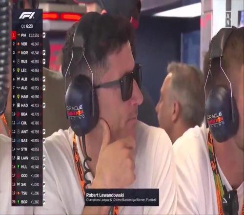 莱万你个浓眉大眼的竟然去看F1了竟然不去看欧冠决赛啊！