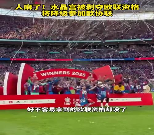 还能这样水晶宫被剥夺欧联资格，将降级参加欧协联！