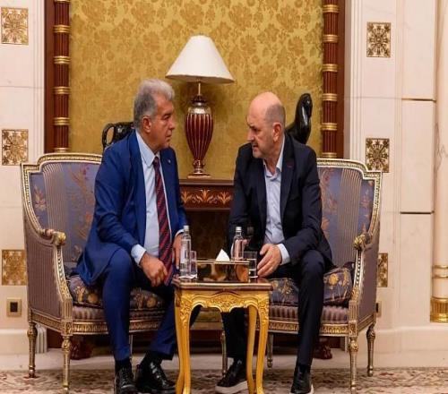 与西超杯参赛俱乐部会议第一站，西足协主席与拉波尔塔会面