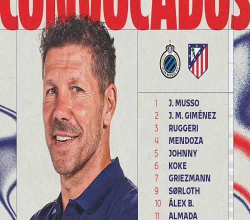 马竞附加赛大名单：阿尔瓦雷斯、格列兹曼在列，冈萨雷斯伤缺