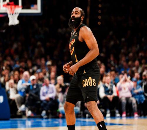 哈登20+9加盟首败！骑士无缘23分逆转雷霆结束7连胜米切尔20+7