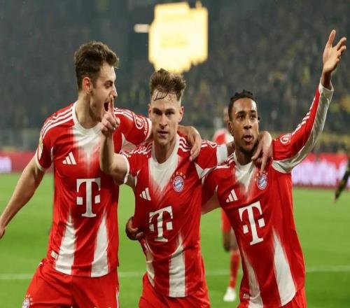 德甲拜仁逆转赢得“国家德比”，联赛领先11分夺冠已无悬念