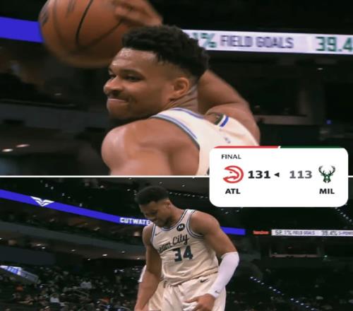 一定后悔了吧球队大比分输球，字母哥怒砸篮球发泄不满！