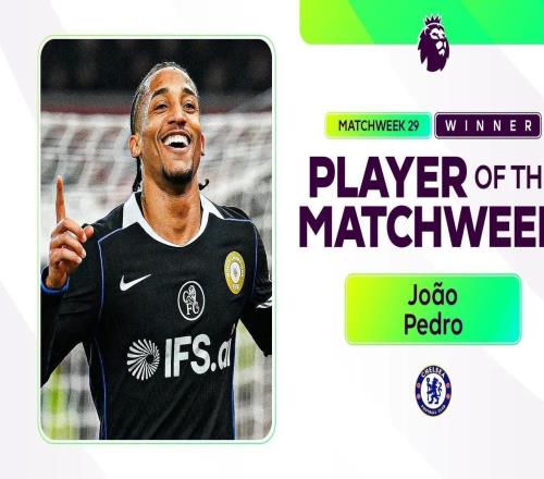 首次戴帽，若昂佩德罗当选英超第29轮最佳球员