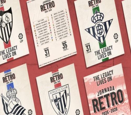 官方：西甲推出首个复古主题比赛日活动，球员着复古球衣比赛