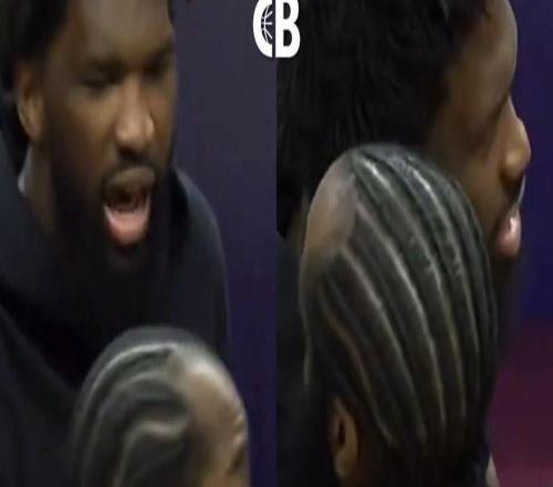 恩比德向哈登示好一幕曝光！我知道你生我气但我还是要打招呼