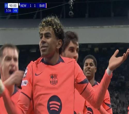 亚马尔欧冠已打入9球，只有姆巴佩19岁前欧冠进球数更多