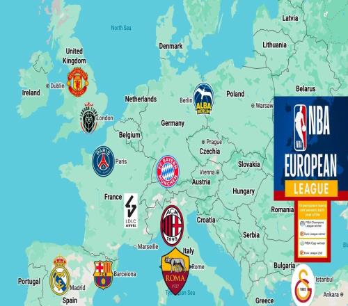 TA：巴黎、米兰与纽卡的资方均考虑组建球队加入NBA欧洲联盟