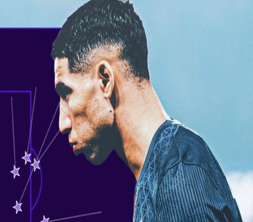 5助，阿什拉夫成为欧冠历史首位在两个不同赛季送出5助的后卫