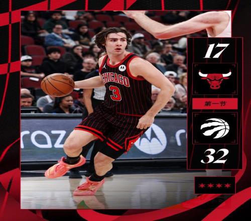 猛龙7人上双30分狂胜三杀公牛吉迪三分8中1河村勇辉5+2