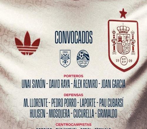 西班牙大名单：亚马尔领衔，佩德里、罗德里、霍安加西亚在列