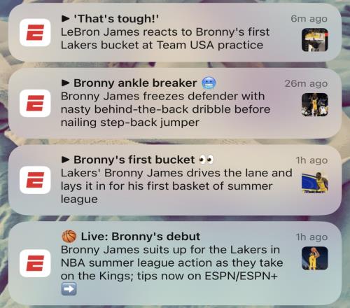 关注度MAX！ESPN多条推送追踪布朗尼覆盖首秀&俩进球&詹姆斯反应