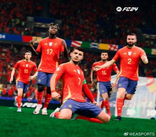EASPORTS发布欧洲杯决赛预热海报：一往无前！西班牙vs英格兰