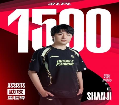 里程碑：shanji达成LPL1500助攻成就