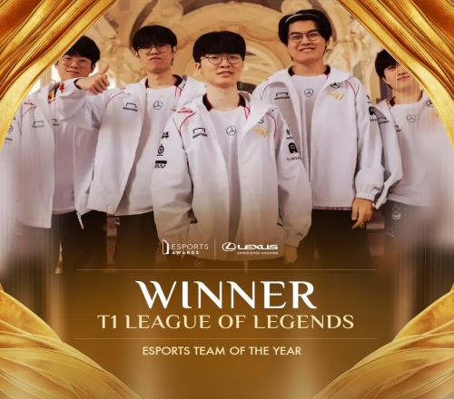 又是你！EsportsAwards电子竞技年度最佳战队：T1！