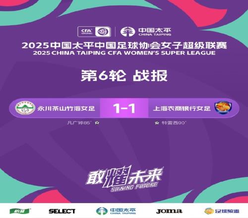 2025中国太平女超联赛第6轮补赛战报射手榜积分榜