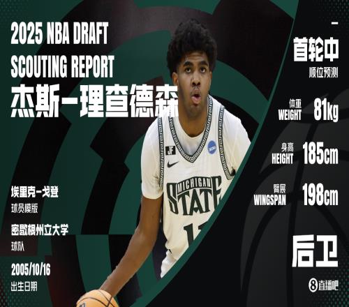 扣篮王之子也进NBA杰斯理查德森：投篮无死角的小快灵双能卫