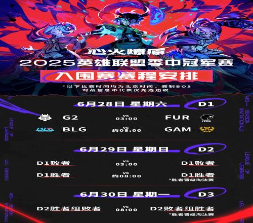 哥哥记得来看！入围赛赛制公布28日早8点BLG交手GAM取胜则都8点出场