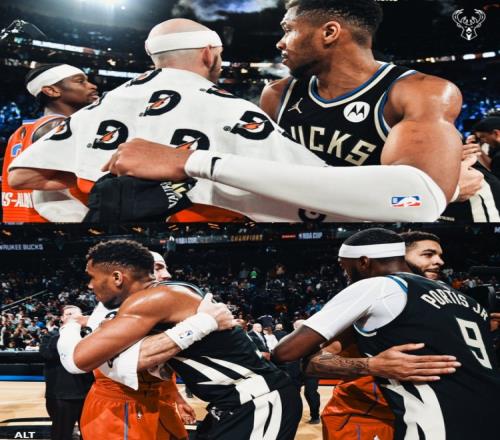 我们击败过你们呦！雄鹿官推晒NBA杯决赛图祝贺雷霆夺得总冠军