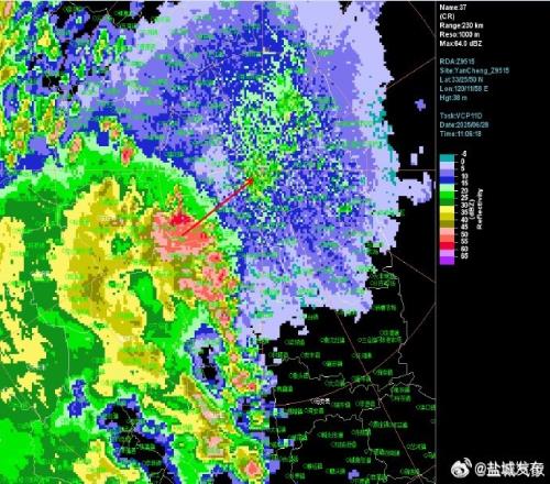 盐城队今晚将对阵镇江队，但当地将出现阵雨、雷雨和强对流天气