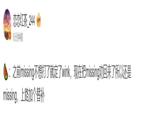Wink被放鸽子！爆料人：JDG辅助还是Missing！上路加个替补暂定xiaoxu