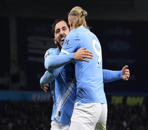 曼城31升第2距榜首6分！终结黑马8轮不败哈兰德双响+10轮轰13球