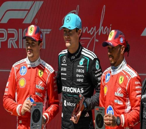 F1上海站冲刺赛：拉塞尔夺冠，法拉利车队位居二三