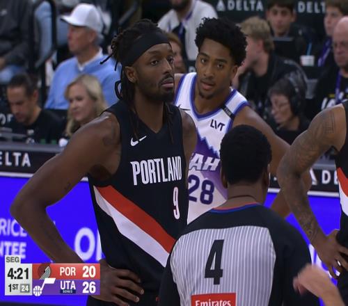 136134！开拓者险胜爵士，杨瀚森连续5场NBA得分！还有2个好消息