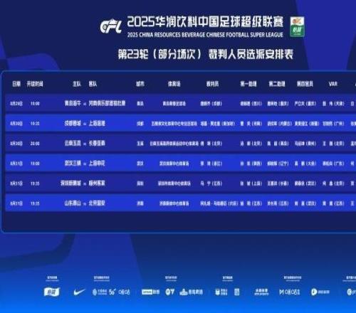 中超裁判安排：约旦裁判阿扎姆马哈德迈将执法泰山vs国安