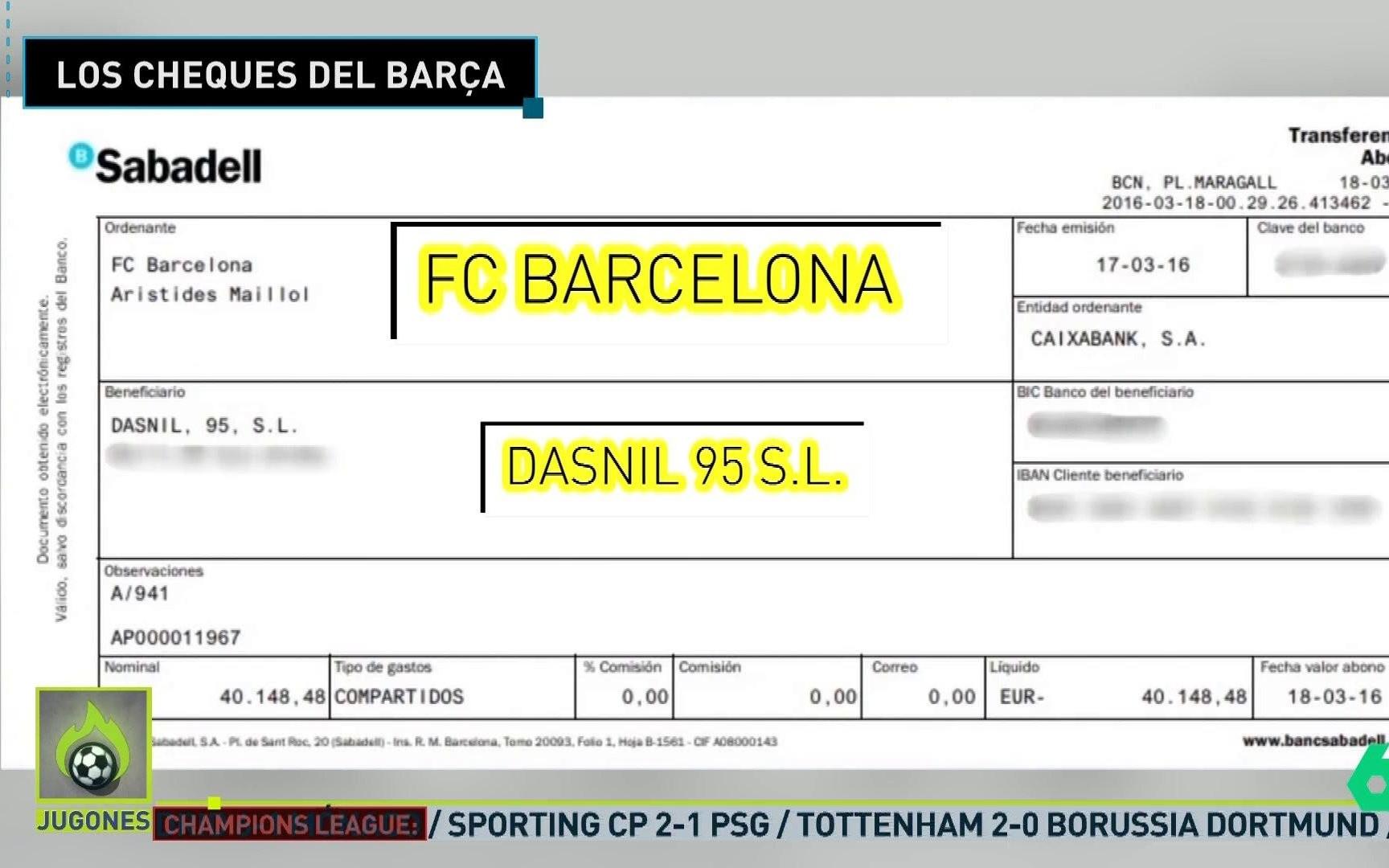 西媒：银行文件显示巴萨17年间共向内格雷拉支付840万欧元