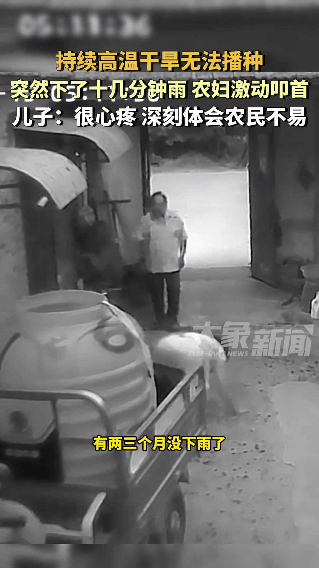 久旱逢甘霖，农户激动叩首！