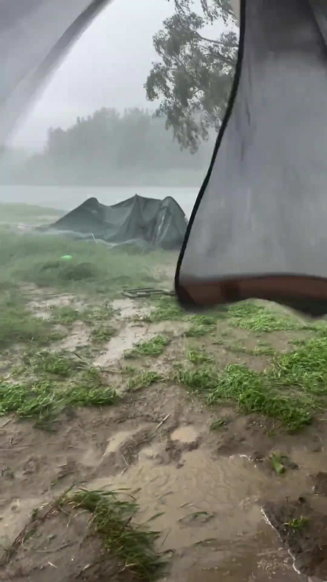 下雨天露营更有感觉是吧