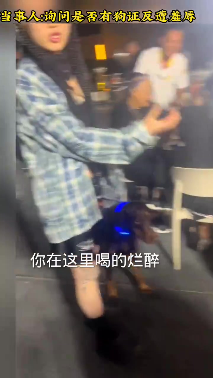 女子牵无证烈性犬，现身夜市大排档被质疑！