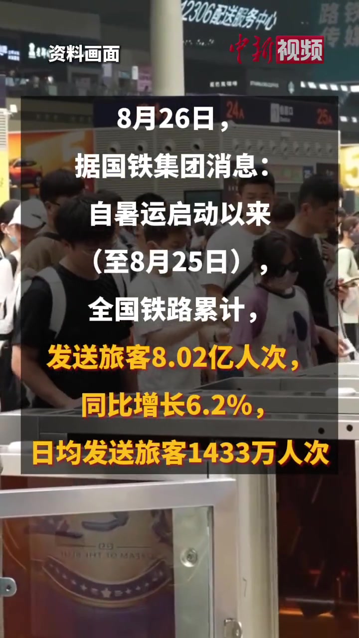 全国铁路暑运累计发送旅客超8亿人次