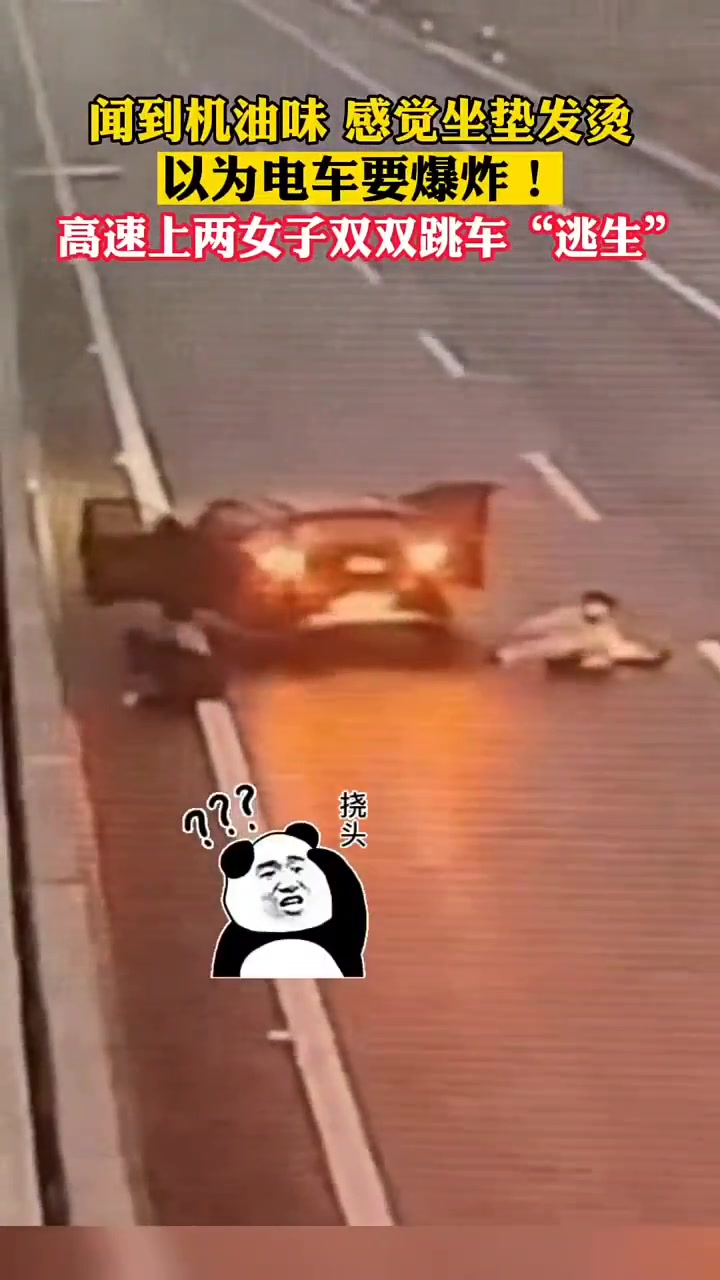 高速上两女子双双跳车“逃生”，以为电车要爆炸卧龙凤雏！