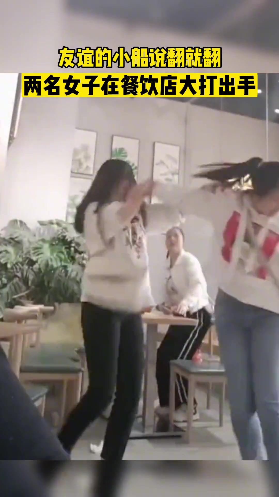 友谊的小船说翻就翻！两名女子在餐饮店大打出手