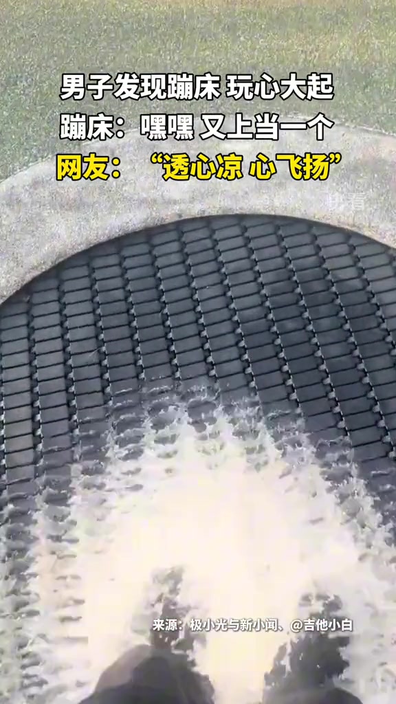 男子发现蹦床，玩心大起，蹦床：嘿嘿又上当一个