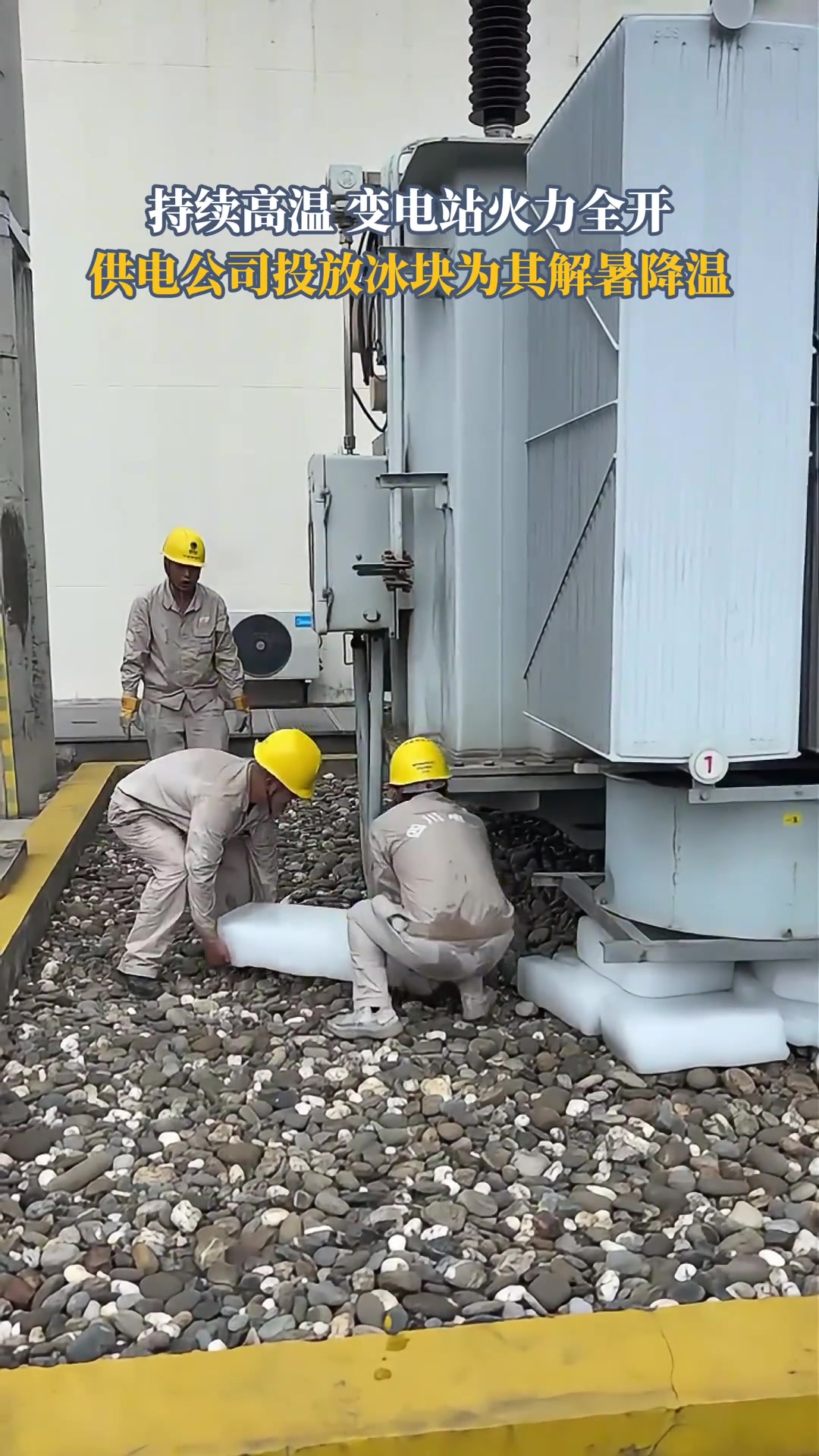 供电公司投放冰块为变电站解暑降温，保障其正常运转！