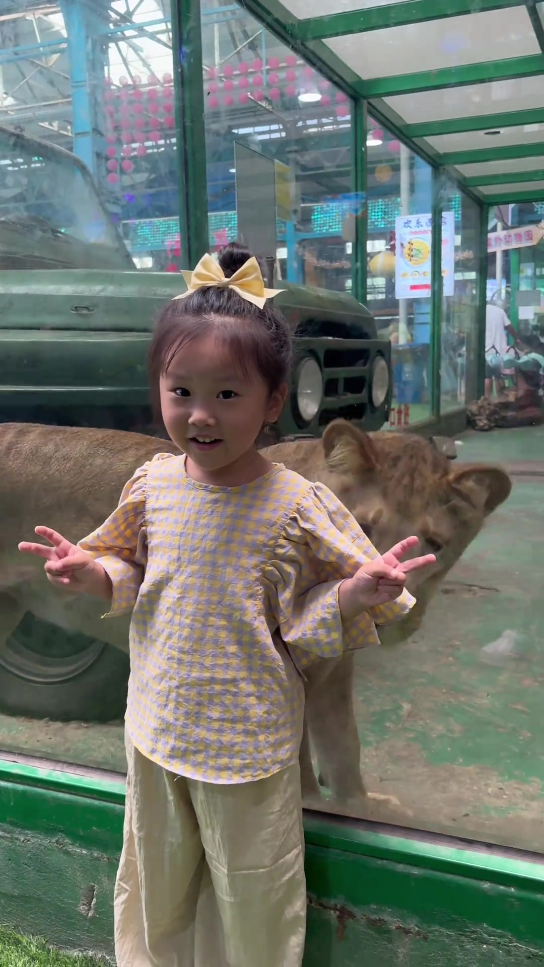 拍照奶凶奶凶的，一看见活的隔着玻璃都吓怕怕