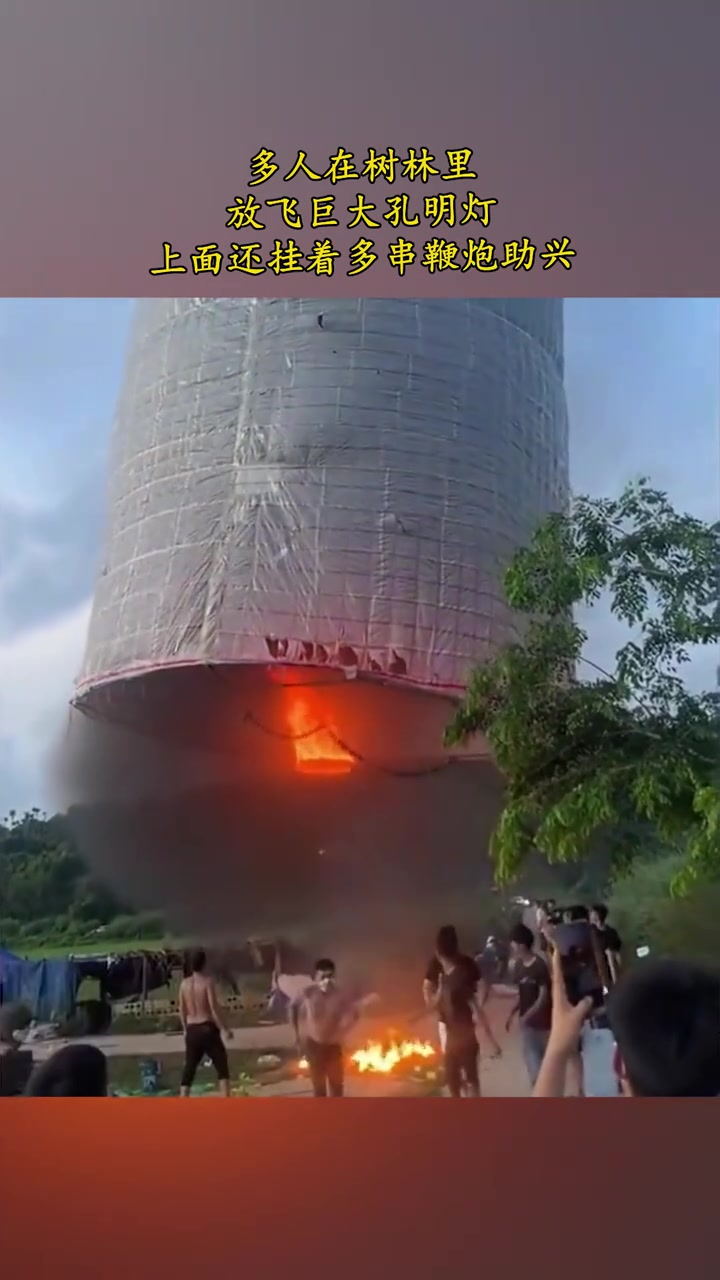 上山一把火，山下派出所！多人在树林里放飞巨大孔明灯！