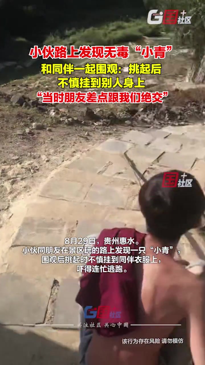 小伙将蛇挑起后甩在他人身上！