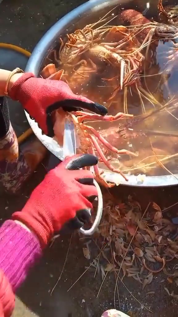 大润发高级技工这大龙虾剥的真溜！