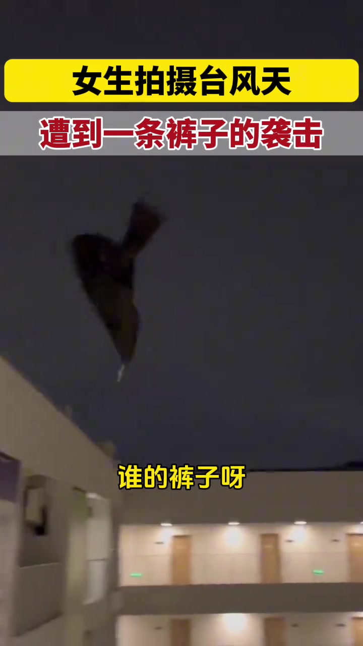 拍视频需谨慎！女生台风天遭到一条裤子的袭击