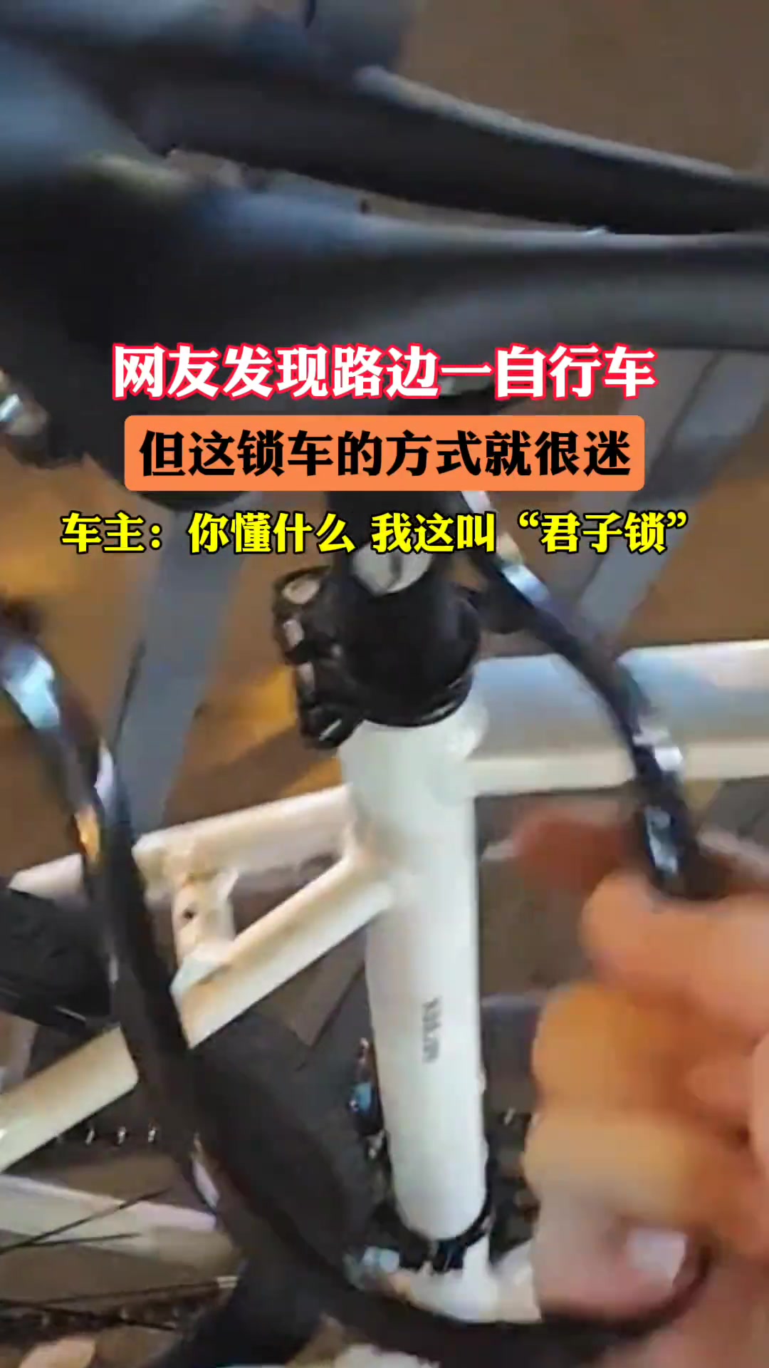 网友发现路边一自行车锁护栏上，但拉开一看就很迷！