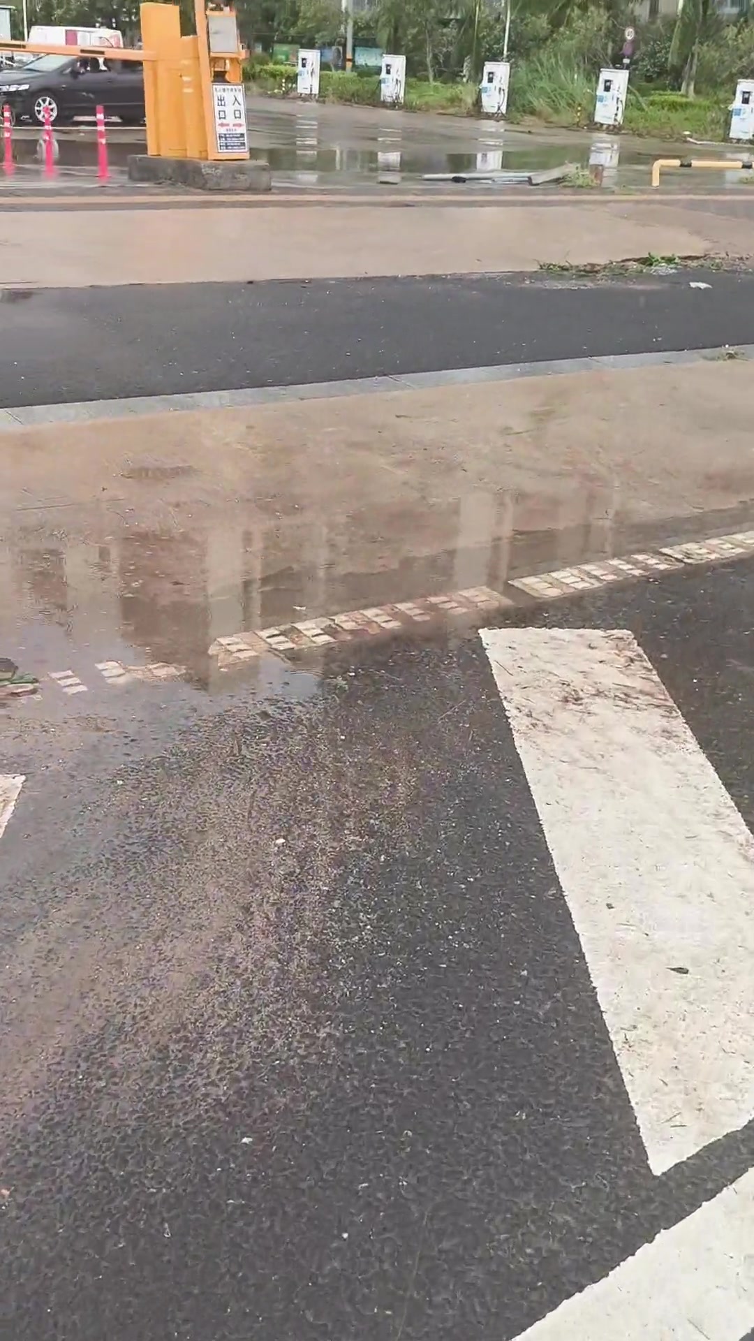 台风过后，露天停车场现状！